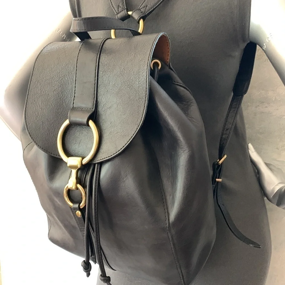 FRYE Black Leather Backpack